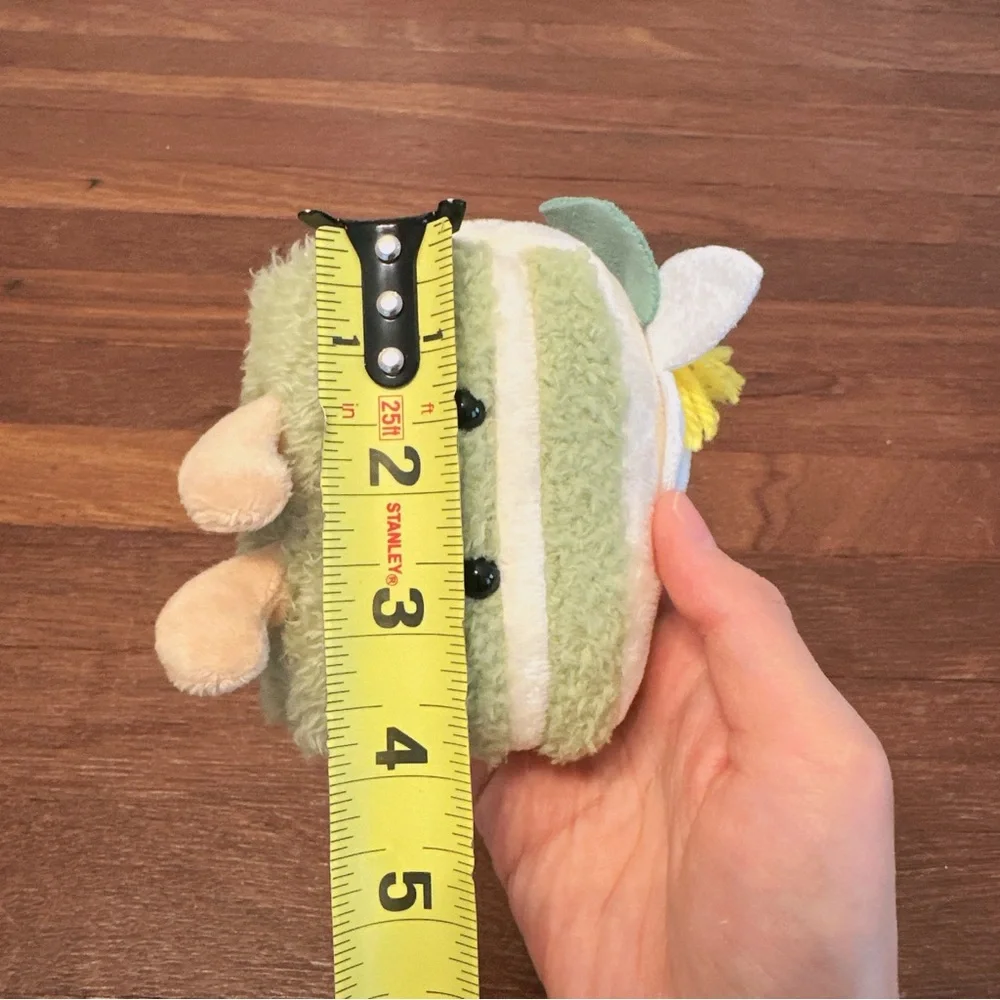 Green Cake Slice Plush Keychain Kawaii Dessert Bag Charm Cute Soft Gift